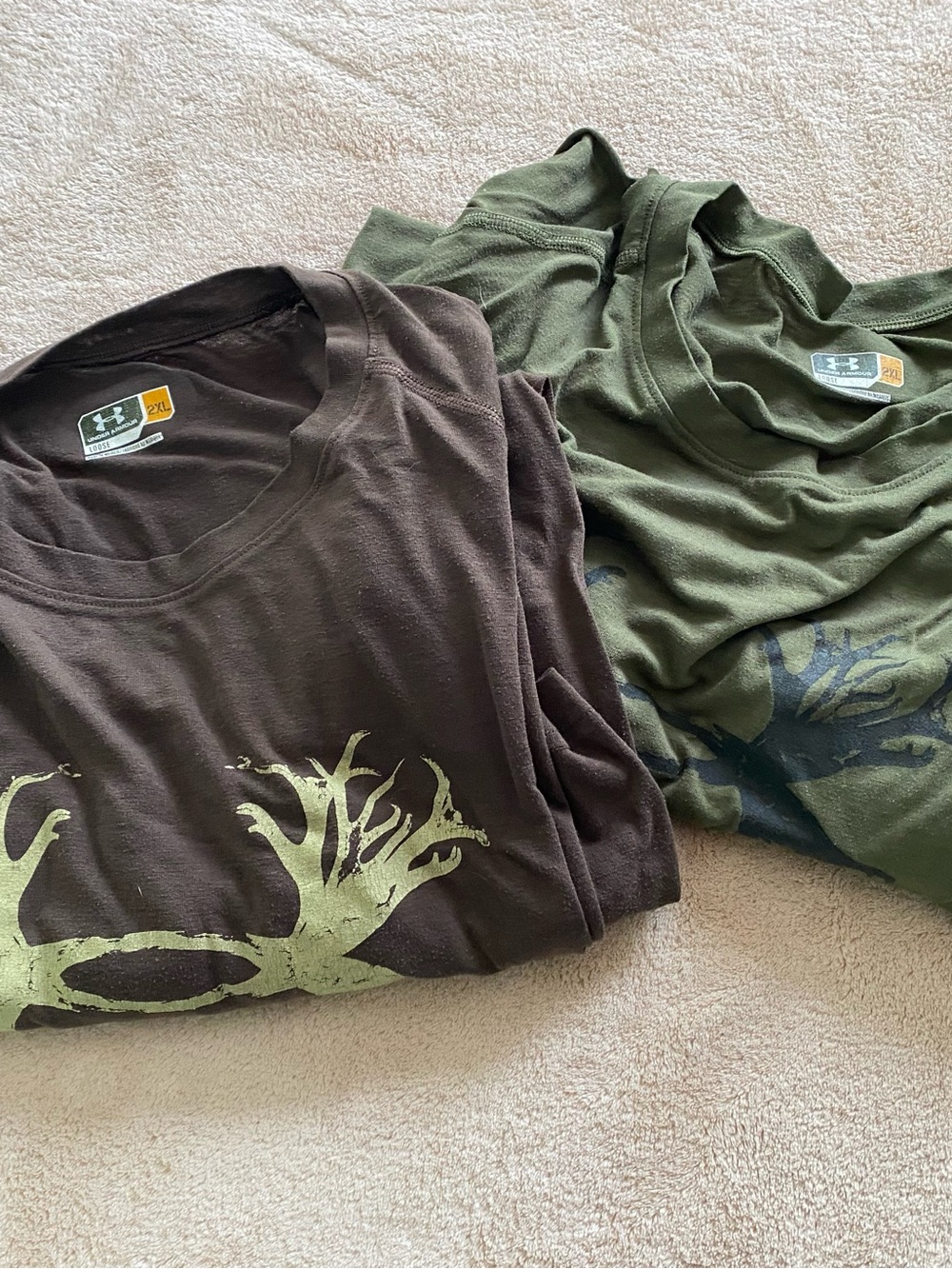 Under Armour Brown and Olive Green Graphic Men’s Shirts